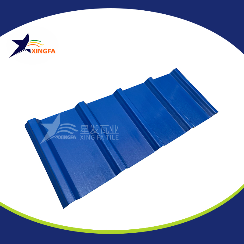 蓝色白底2.00厚度pvc复合梯形瓦 超耐候性pvc隔热瓦复合瓦雨棚工厂房顶用 上海复合pvc塑钢瓦厂家支持定制